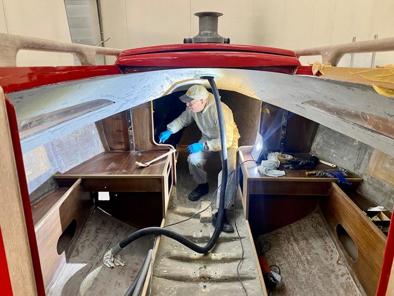 Birger restoring X-79 No.1 - photo © X-Yachts