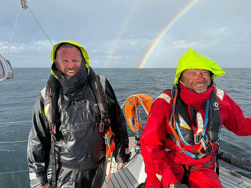 Always smiles under a rainbow just after a 30+kt squall hit us in the 2024 L2H - photo © Rob Cumine